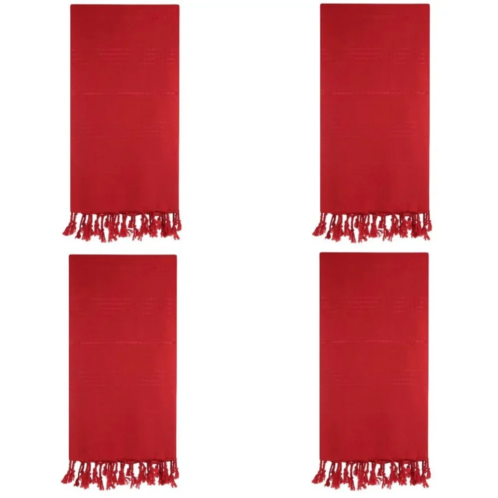 4 Red Beach Bath Towels - 100% Turkish Cotton - Citizens of the Beach